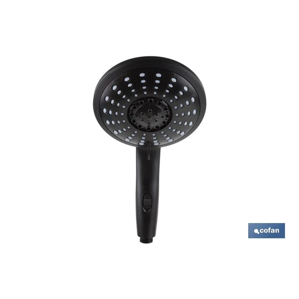 MANGO DUCHA NEGRO MATE 5 FUNCIONES