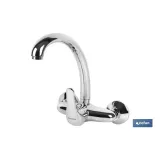 GRIFO DE COCINA/ LAVADERO MONOMANDO PARA PARED CON CAÑO ALTO