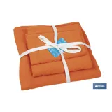 JUEGO DE 3 TOALLAS NARANJA 580 G/M2  GAMA AMANECER 30X50  50X100  70X140 CM