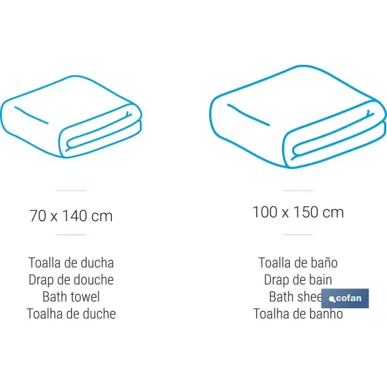 JUEGO DE 2  TOALLAS NATURE 600 G/M2  GAMA INSPIRACIÓN 70X140  100X150 CM
