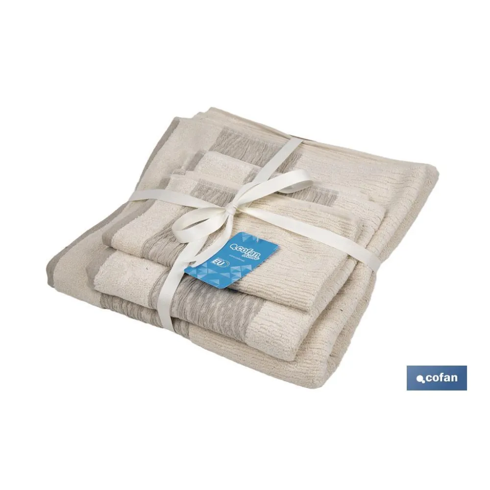 JUEGO DE 3 TOALLAS NATURE 600 G/M2  GAMA ALMA 30X50  50X100  70X140 CM