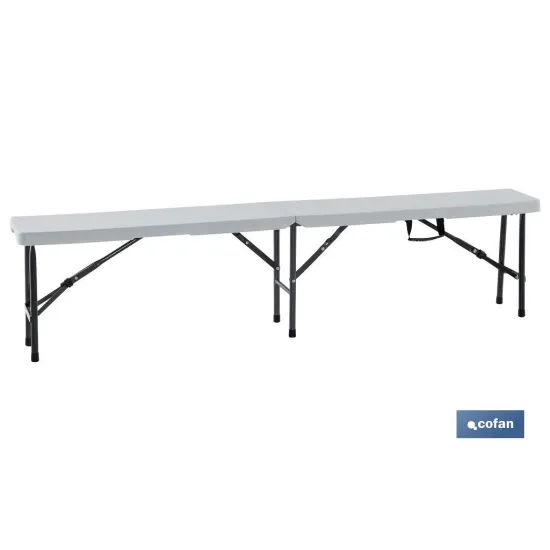 BANCO PLEGABLE RECTANGULAR BLANCO 180x25x43cm