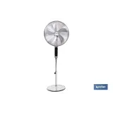 VENTILADOR DE PIE OSCILANTE GRIS METALIZADO OSCILANTE CON 3 VELOCIDADES Y TEMPORIZADOR Ø45 CM 70 W