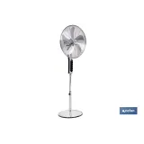 VENTILADOR DE PIE OSCILANTE GRIS METALIZADO OSCILANTE CON 3 VELOCIDADES Y TEMPORIZADOR Ø45 CM 70 W