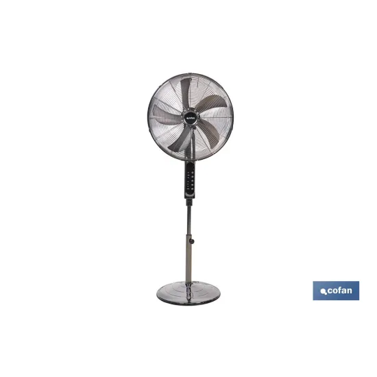 VENTILADOR DE PIE OSCILANTE GRIS PLOMO OSCILANTE CON 3 VELOCIDADES Y TEMPORIZADOR Ø45 CM 70 W