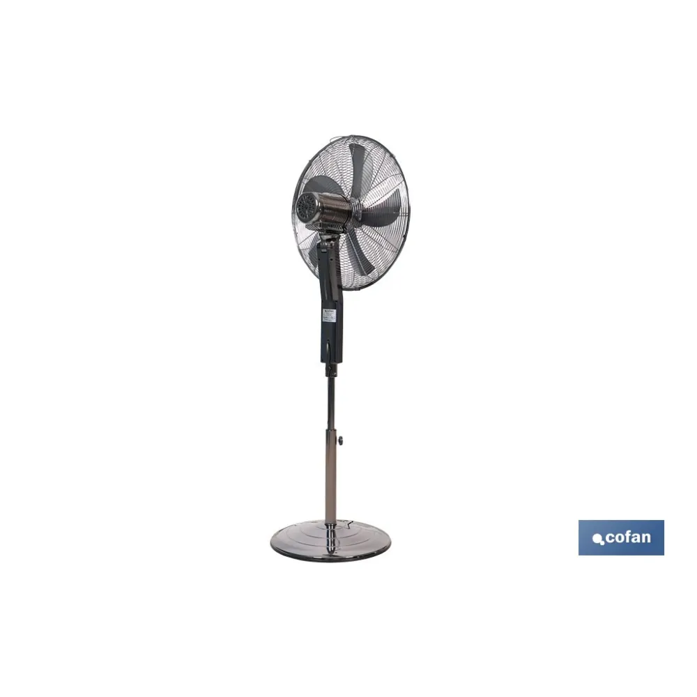 VENTILADOR DE PIE OSCILANTE GRIS PLOMO OSCILANTE CON 3 VELOCIDADES Y TEMPORIZADOR Ø45 CM 70 W