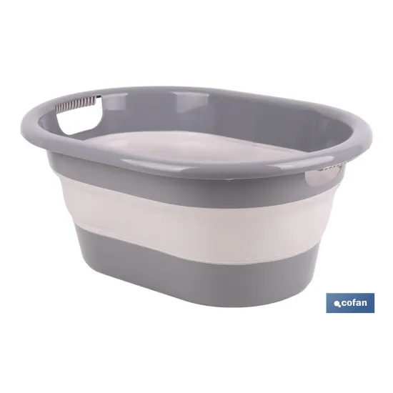 BARREÑO PLEGABLE GRIS/BLANCO 18 L