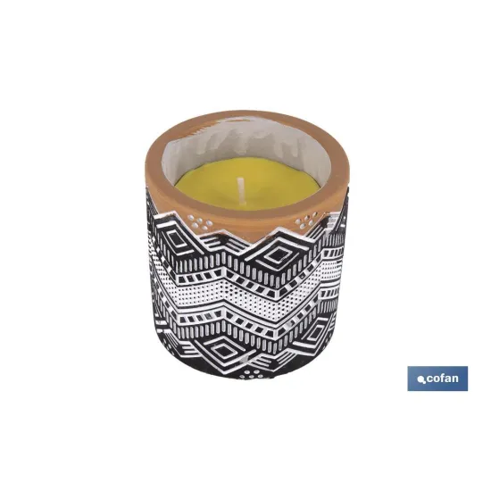 VELA AROMÁTICA DE CITRONELA MACETA DECORADA  170 G