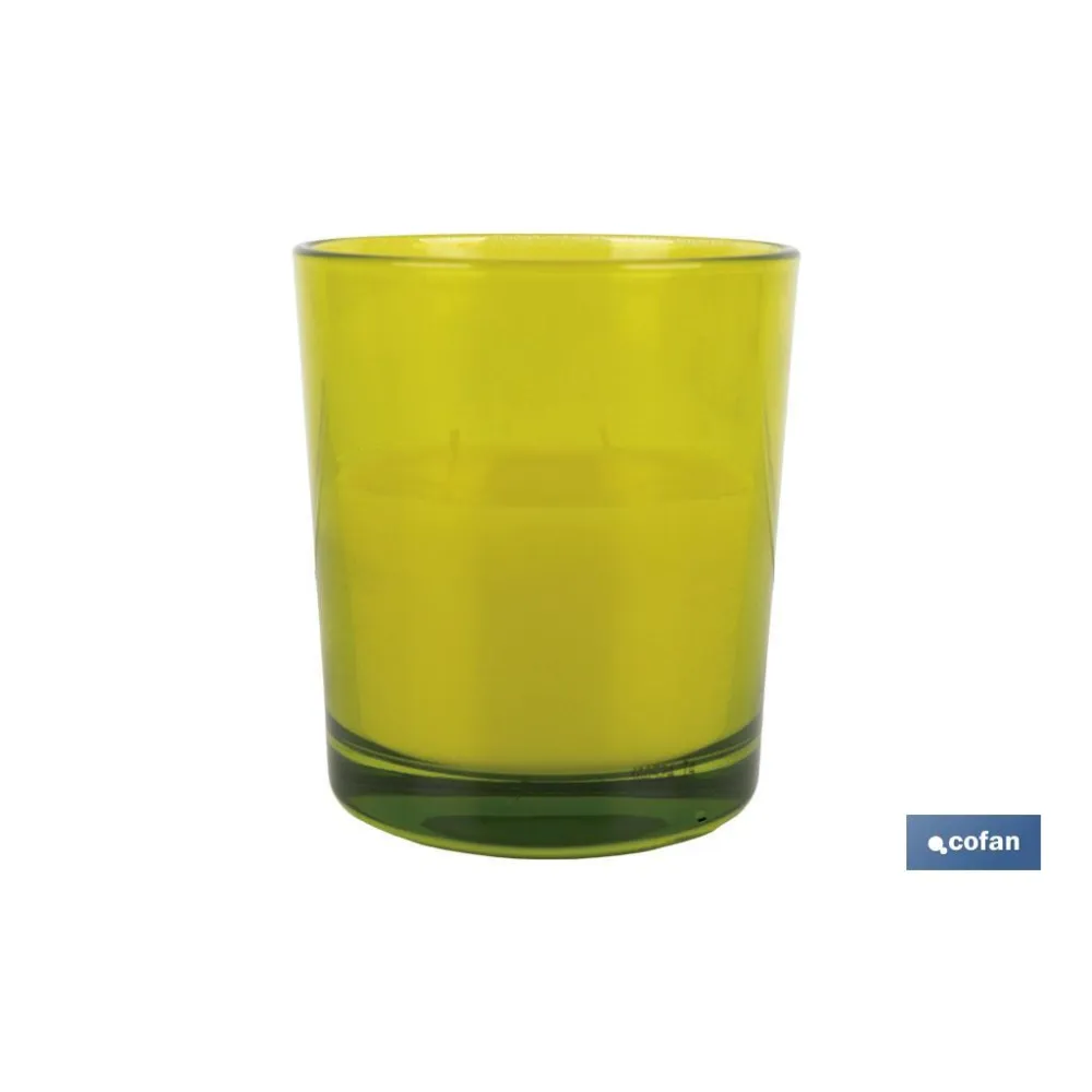 VELA AROMÁTICA DE CITRONELA VASO DECORADO  200 G