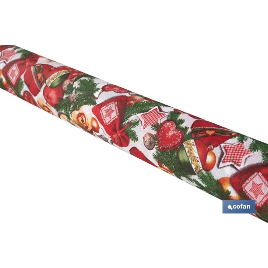 ROLLO DE MANTEL RESINADO ANTIMANCHAS ENCANTO NAVIDEÑO 75% ALGODÓN 25% POLIÉSTER 1,40 X 15 M