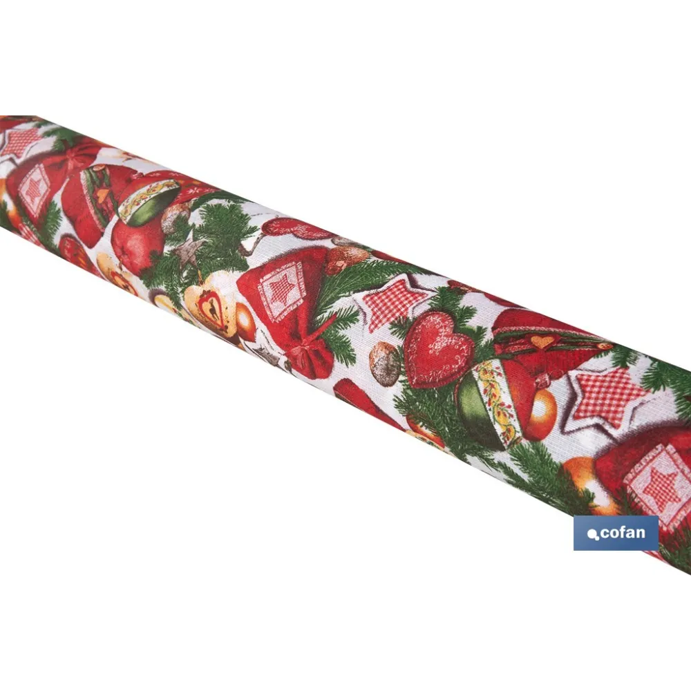 ROLLO DE MANTEL RESINADO ANTIMANCHAS ENCANTO NAVIDEÑO 75% ALGODÓN 25% POLIÉSTER 1,40 X 15 M