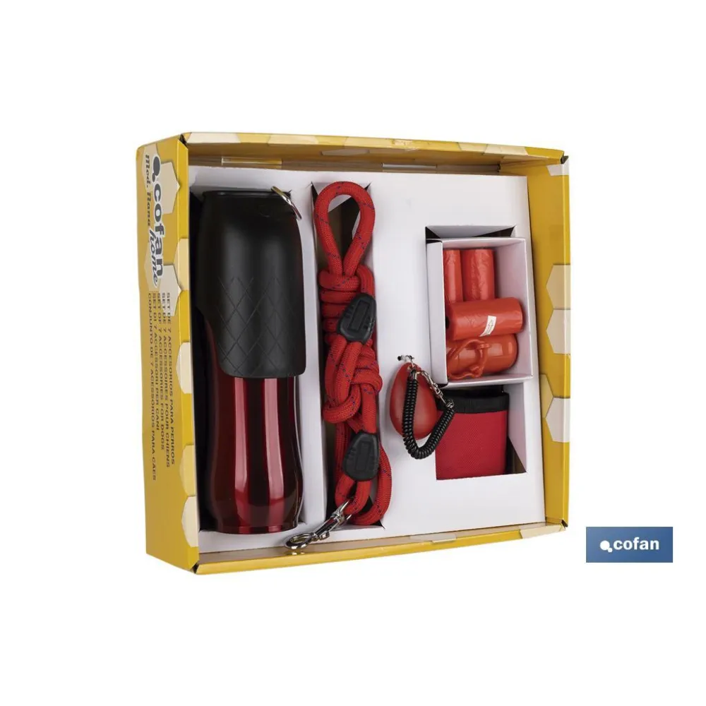 PACK DE ACCESORIOS DE PERROS, CORREA EXTENSIBLE PERROS Y PEINE DOBLE CARA MASCOTAS