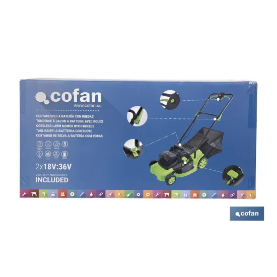 CORTACESPED ELÉCTRICO CON RUEDAS REACONDICIONADO 36V 3200 RPM 5 POSICIONES DE CORTE