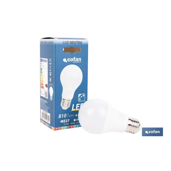 BOMBILLA CLASIC SENSOR E27 8.5W 810LM 4000K