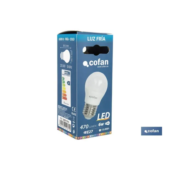 BOMBILLA LED 8 W ESFÉRICA E27 220° 810 LM 4000 K