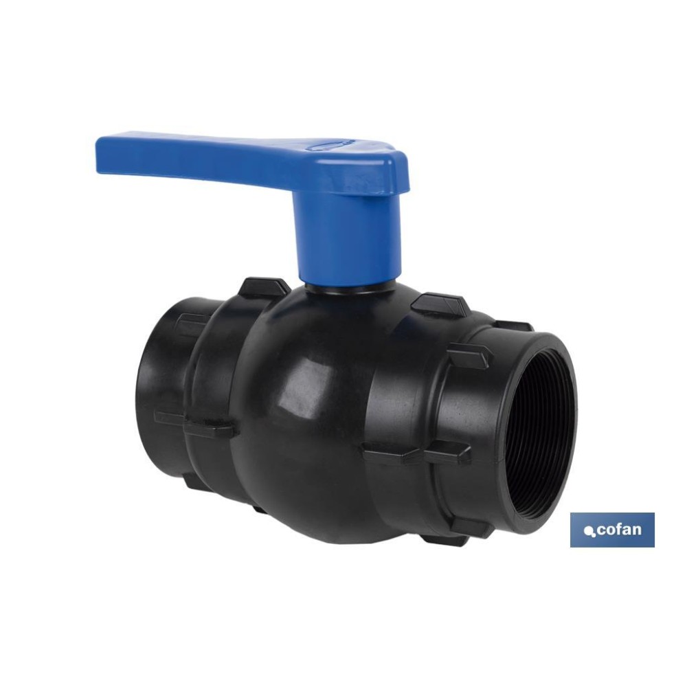 VÁLVULA DE BOLA ROSCA H-H PP PN16 1/2 x 1/2 VENTA UNITARIA
