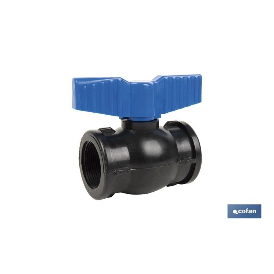 VÁLVULA DE BOLA ROSCA H-H PP PN16 1 1/2 x 1 1/2