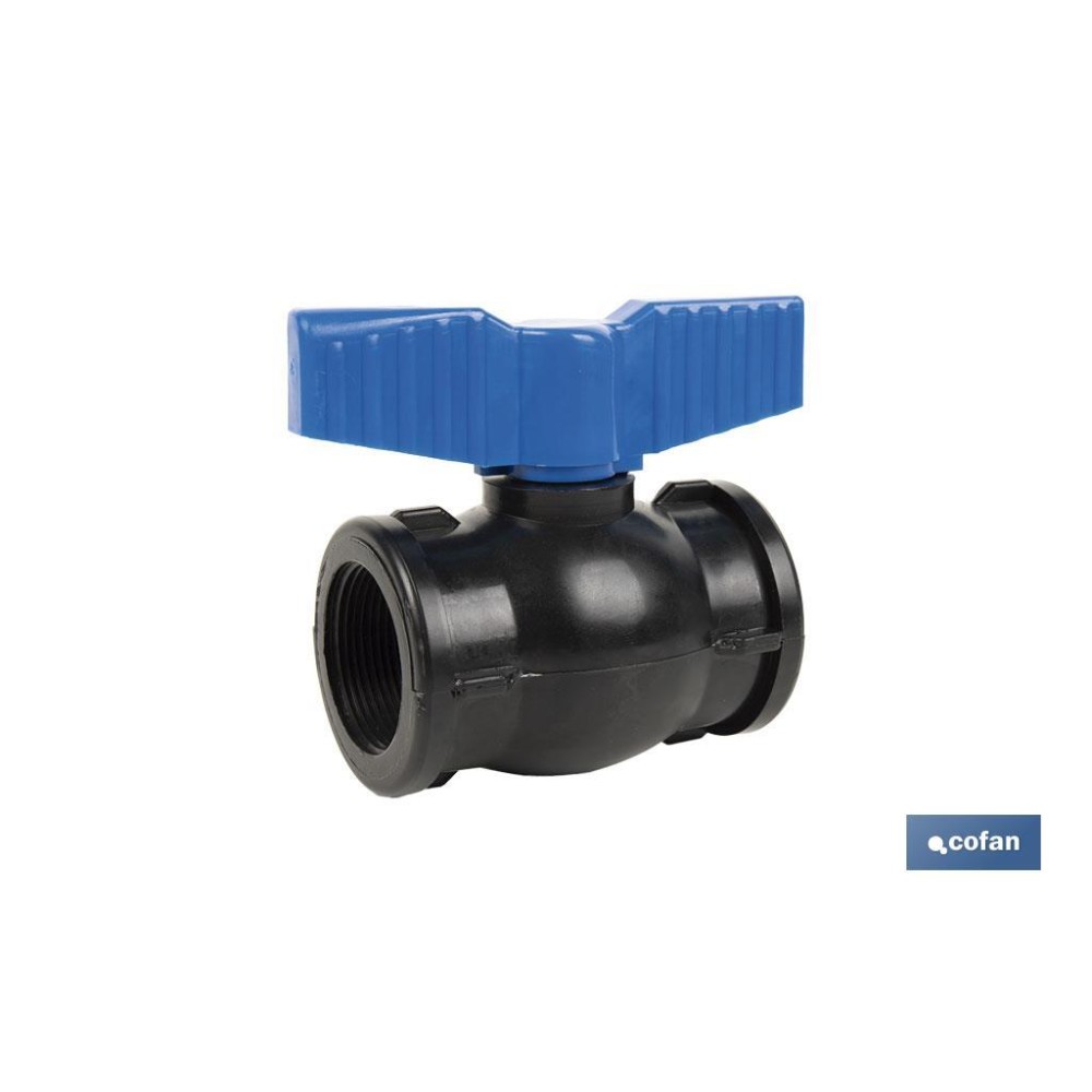VÁLVULA DE BOLA ROSCA H-H PP PN16 1 1/2 x 1 1/2
