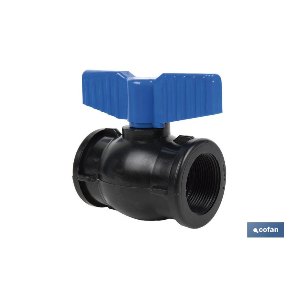 VÁLVULA DE BOLA ROSCA H-H PP PN16 1 1/2 x 1 1/2