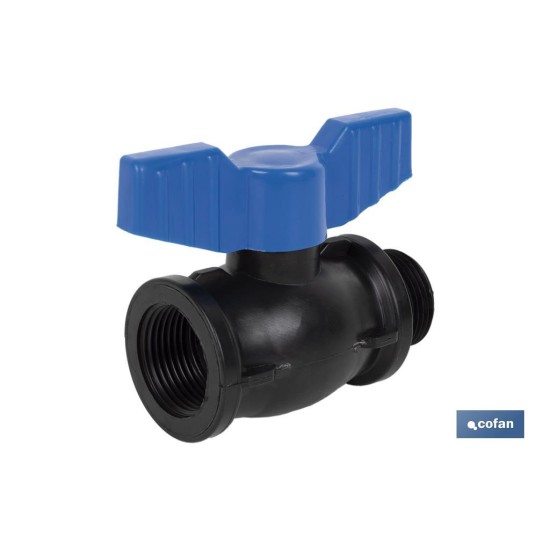VÁLVULA DE BOLA ROSCA M-H PP PN16 1 x 1