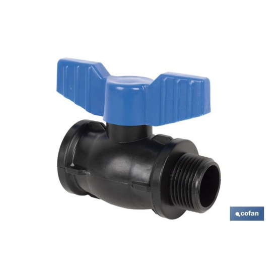 VÁLVULA DE BOLA ROSCA M-H PP PN16 3 x 3