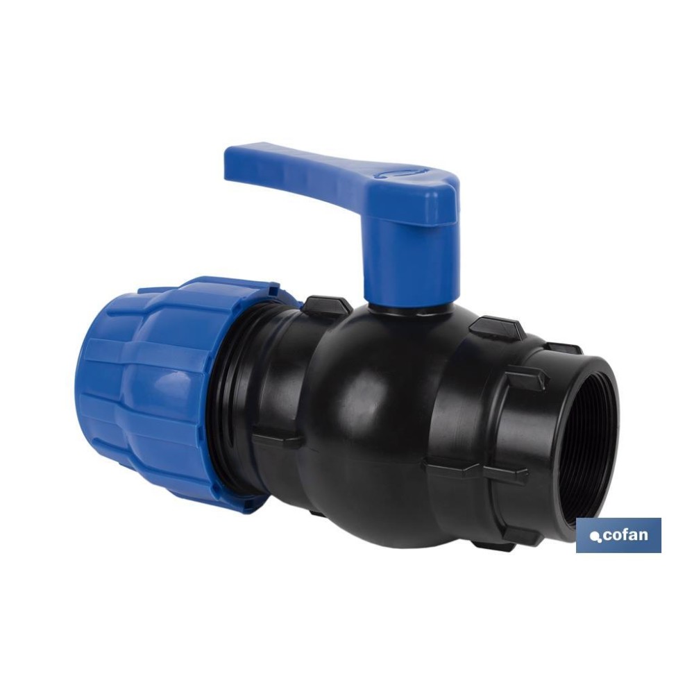 ENLACE VÁLVULA DE BOLA ROSCA HEMBRA PP PN16 90 x 3