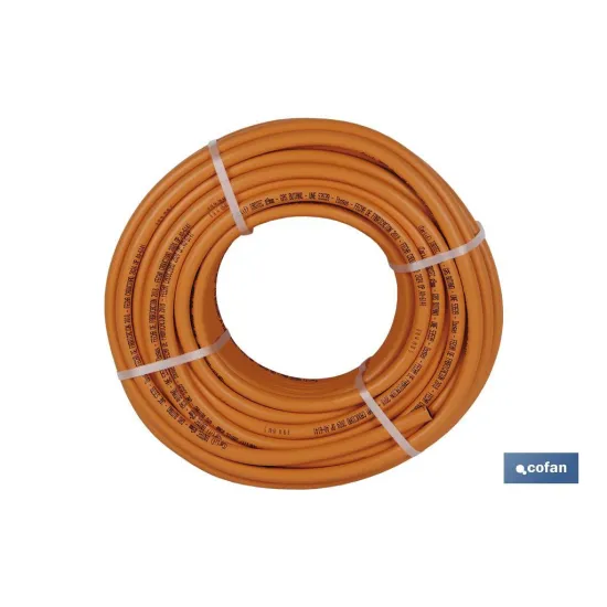 TUBO GAS FLEXIBLE NARANJA UNE 53539 Ø9x60 m