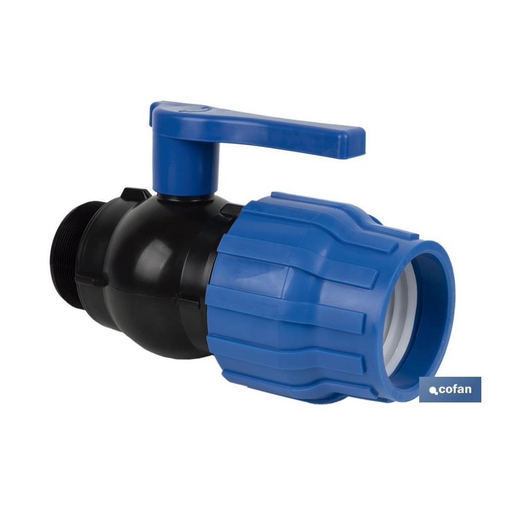 ENLACE VÁLVULA DE BOLA ROSCA MACHO PP PN16 75 x 2 1/2