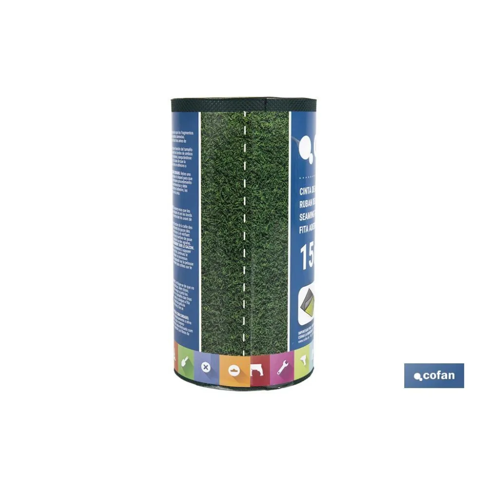 CINTA DE UNIÓN PARA CÉSPED ARTIFICIAL UNA CARA 15 CM X 5 M VERDE
