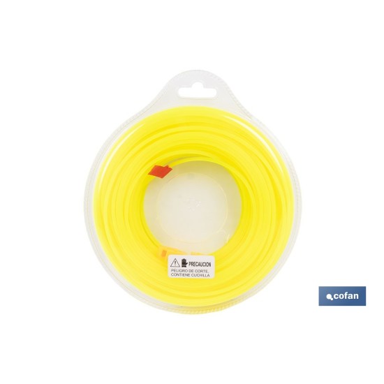HILO CUADRADO DE NYLON PARA DESBROZADORA 42 M X 3 MM
