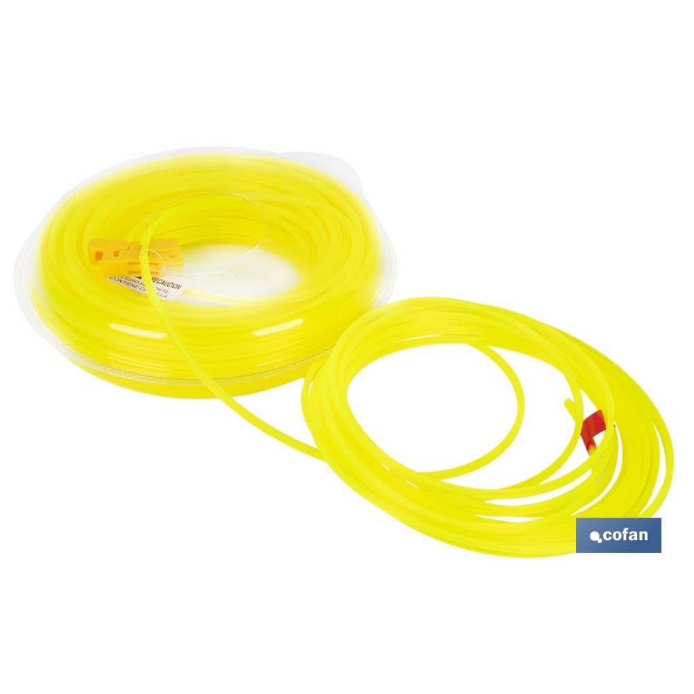 HILO CUADRADO DE NYLON PARA DESBROZADORA 42 M X 3 MM