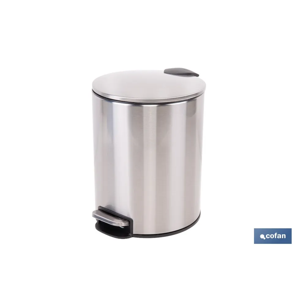 CUBO DE BASURA DE ACERO CON PEDAL Y CUBO INTERIOR 5 L 20,3 X 26,2 CM