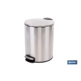 CUBO DE BASURA DE ACERO CON PEDAL Y CUBO INTERIOR 5 L 20,3 X 26,2 CM