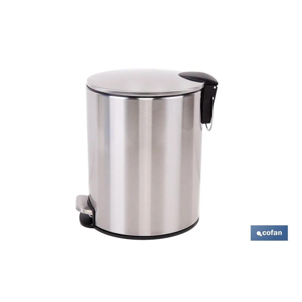 CUBO DE BASURA DE ACERO CON PEDAL Y CUBO INTERIOR 5 L 20,3 X 26,2 CM
