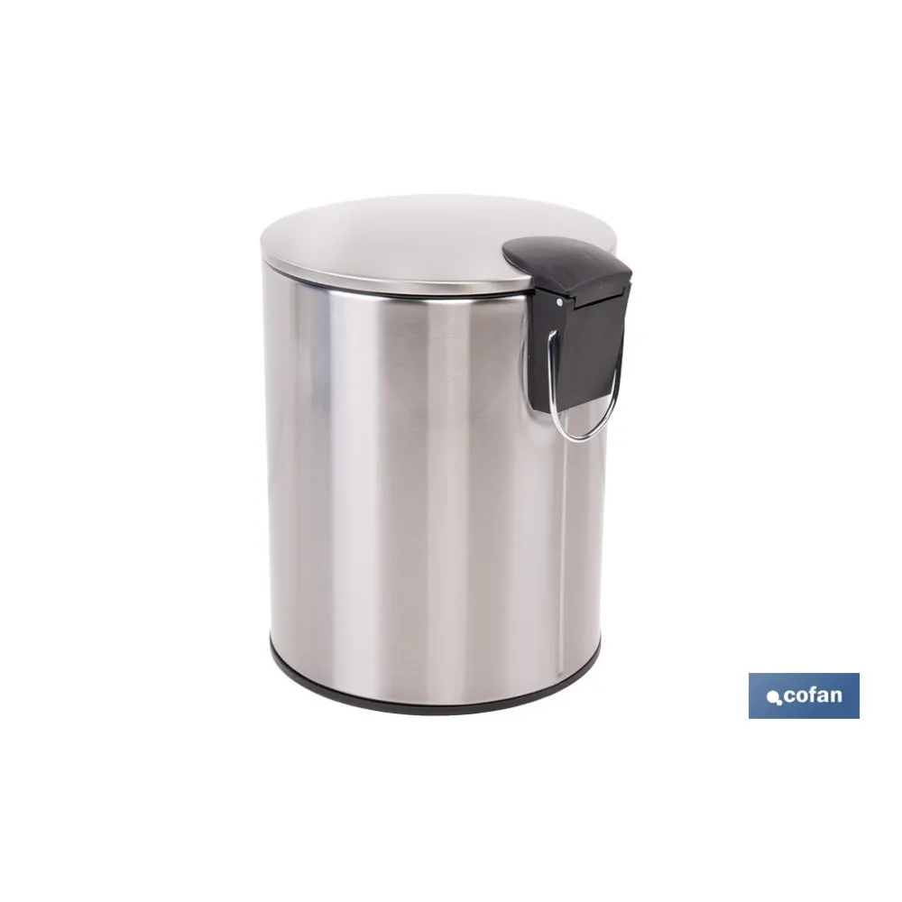 CUBO DE BASURA DE ACERO CON PEDAL Y CUBO INTERIOR 5 L 20,3 X 26,2 CM