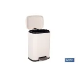 CUBO DE BASURA BEIGE CON PEDAL Y CUBO INTERIOR 5 L 21 X 18,5 X 30 CM