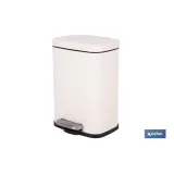 CUBO DE BASURA BEIGE CON PEDAL Y CUBO INTERIOR 5 L 21 X 18,5 X 30 CM