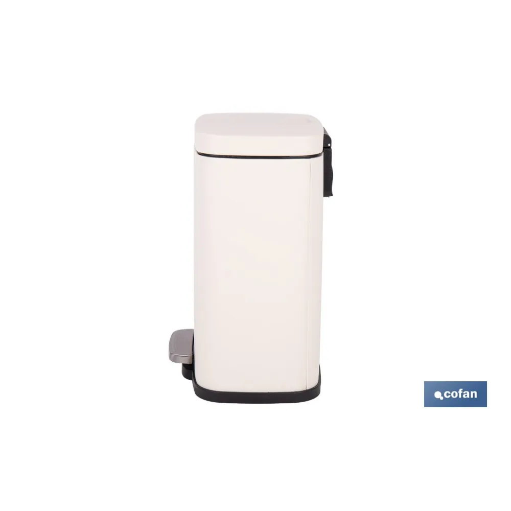CUBO DE BASURA BEIGE CON PEDAL Y CUBO INTERIOR 5 L 21 X 18,5 X 30 CM