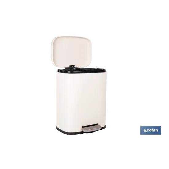CUBO DE BASURA BEIGE CON PEDAL Y CUBO INTERIOR 20 L 34,2 X 29,3 X 44 CM