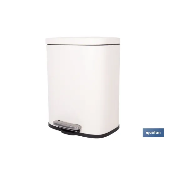 CUBO DE BASURA BEIGE CON PEDAL Y CUBO INTERIOR 20 L 34,2 X 29,3 X 44 CM