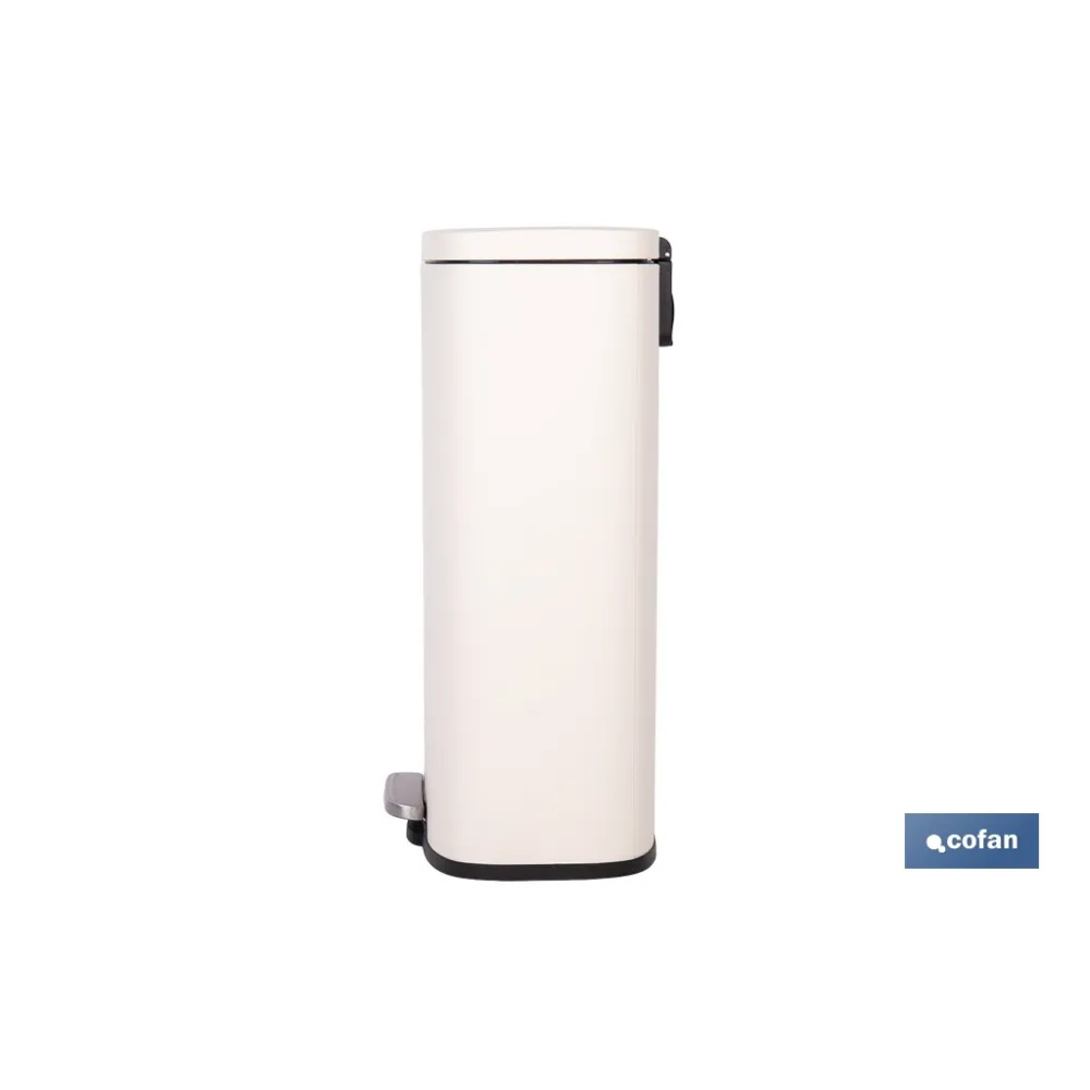 CUBO DE BASURA BEIGE CON PEDAL Y CUBO INTERIOR 30 L 34,2 X 29,3 X 63,5 CM