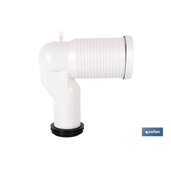 MANGUITO DE CONEXIÓN ACODADO 90° RECORTABLE PARA INODORO CON GOMA LABIADA Ø110 MM