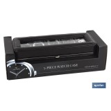 CAJA GUARDA RELOJES 5 UDS PIEL NEGRA