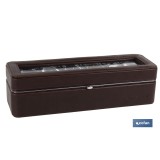 CAJA GUARDA RELOJES 6 UDS PIEL MARRÓN