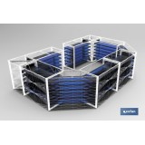 BANDEJA 500X400 MM + 2 CARTELAS 400 MM CON TOPE TRASERO