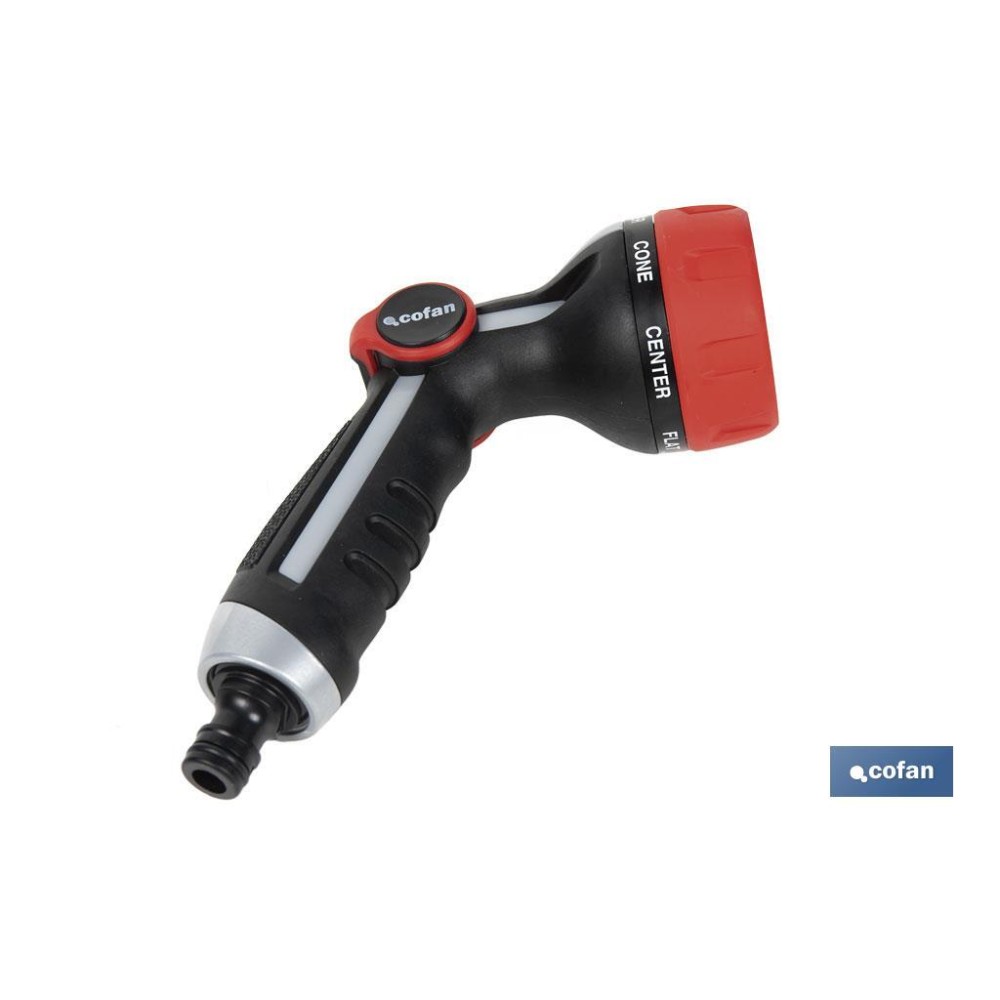 PISTOLA DE RIEGO 7 POSICIONES CON CONTROL DE CAUDAL EN EL PULGAR