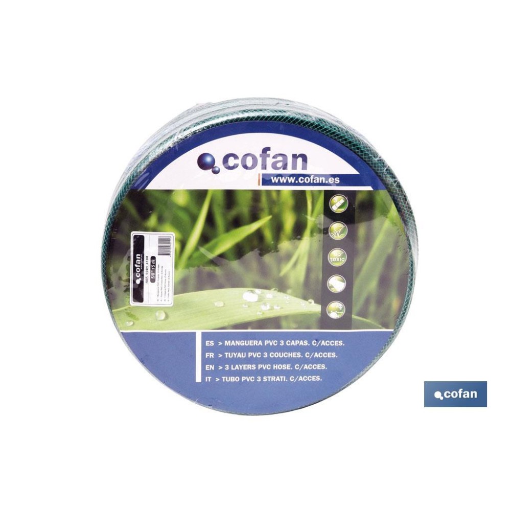MANGUERA PVC 3 CAPAS C/ACCES. 5/8 20 m