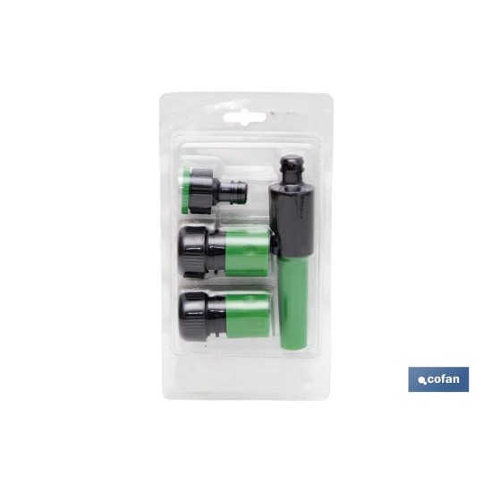 KIT MANGUERA FLEXOLÁTEX TRANSL. 15 MM (5/8) 20 M CON ACCESORIOS