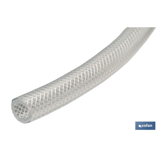 MANGUERA PVC CRISTAL C/REFUERZO 15x21mm/50m