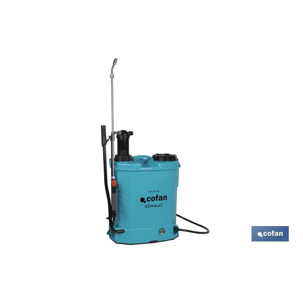 PULVERIZADOR DE ESPALDA 16 L DUAL - ELÉCTRICO/MANUAL Li-ion 12 V 8.0 Ah